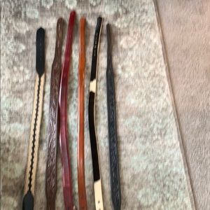 Lot of 6 handmade belt straps. Sz 28.